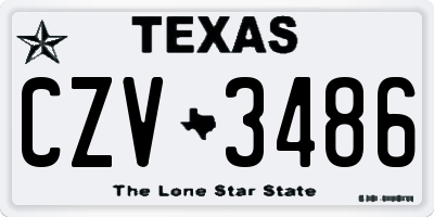 TX license plate CZV3486