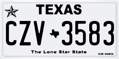 TX license plate CZV3583