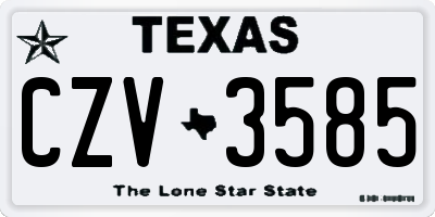 TX license plate CZV3585