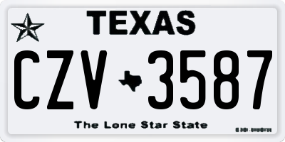 TX license plate CZV3587
