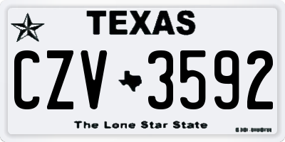 TX license plate CZV3592