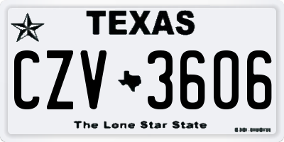 TX license plate CZV3606