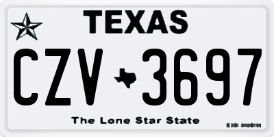 TX license plate CZV3697