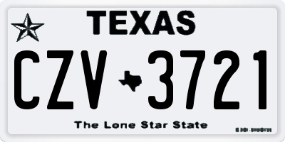 TX license plate CZV3721