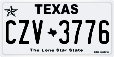 TX license plate CZV3776
