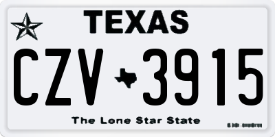 TX license plate CZV3915