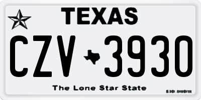 TX license plate CZV3930