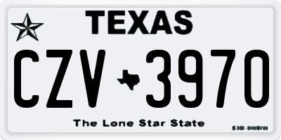 TX license plate CZV3970