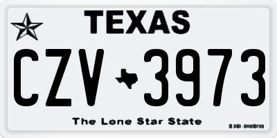 TX license plate CZV3973