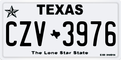 TX license plate CZV3976