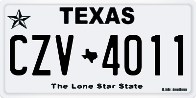TX license plate CZV4011