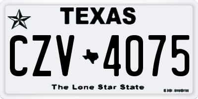 TX license plate CZV4075