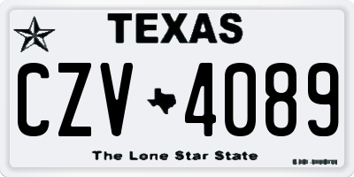 TX license plate CZV4089