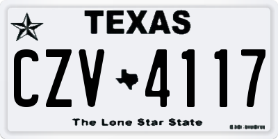 TX license plate CZV4117