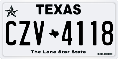 TX license plate CZV4118