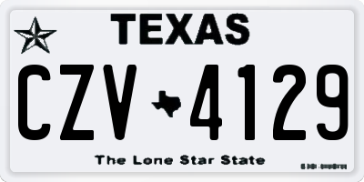 TX license plate CZV4129