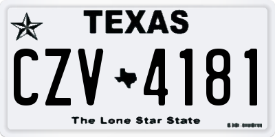 TX license plate CZV4181