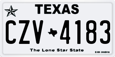 TX license plate CZV4183