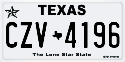 TX license plate CZV4196