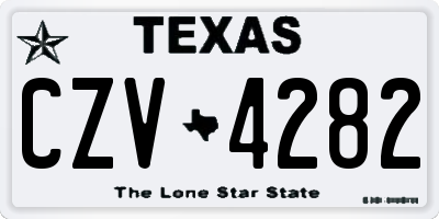 TX license plate CZV4282