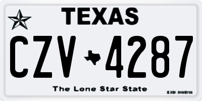 TX license plate CZV4287