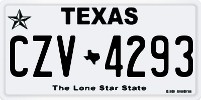 TX license plate CZV4293
