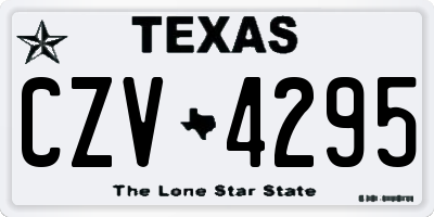 TX license plate CZV4295