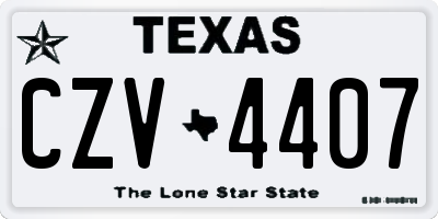 TX license plate CZV4407