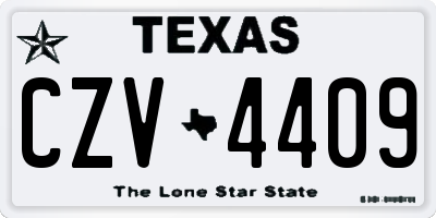 TX license plate CZV4409