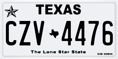 TX license plate CZV4476