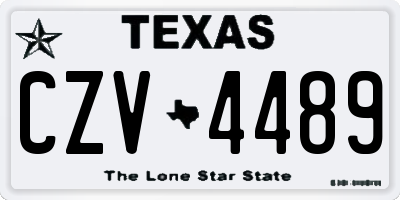 TX license plate CZV4489