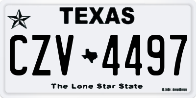 TX license plate CZV4497