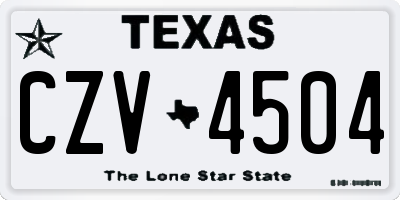 TX license plate CZV4504