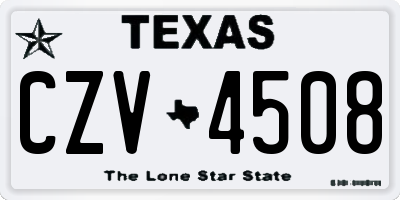 TX license plate CZV4508