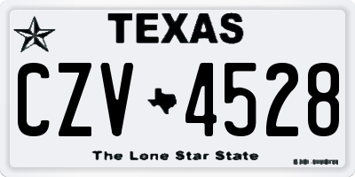 TX license plate CZV4528