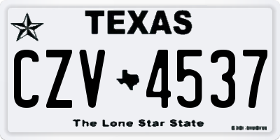 TX license plate CZV4537