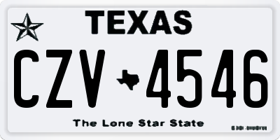 TX license plate CZV4546