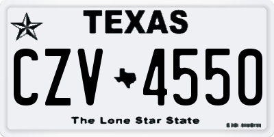 TX license plate CZV4550