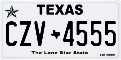 TX license plate CZV4555