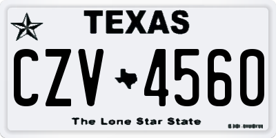 TX license plate CZV4560