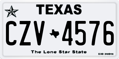 TX license plate CZV4576