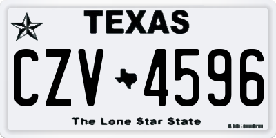TX license plate CZV4596