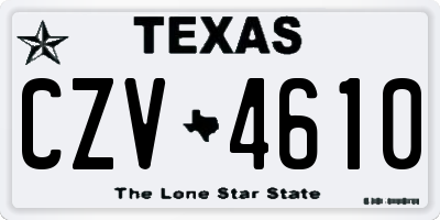 TX license plate CZV4610