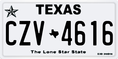 TX license plate CZV4616