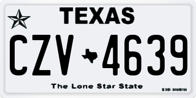 TX license plate CZV4639
