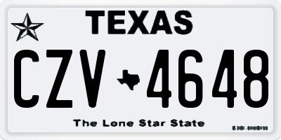 TX license plate CZV4648