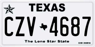 TX license plate CZV4687
