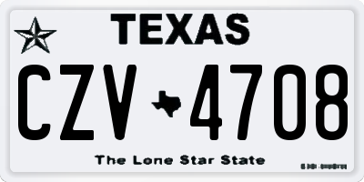 TX license plate CZV4708