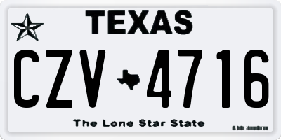 TX license plate CZV4716