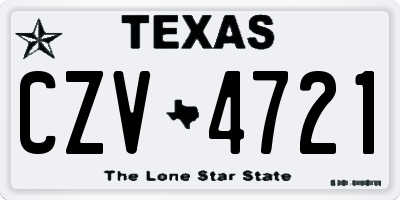 TX license plate CZV4721